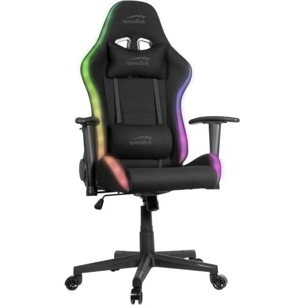 Speedlink REGYS RGB Spelstol kontorsstol för gamers, justerbar höjd, med belysning, svart