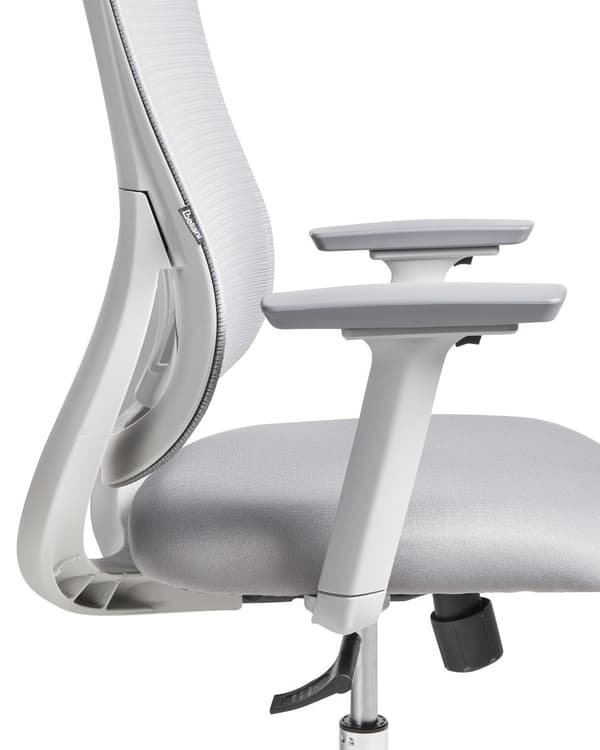 Kontorstol Grå Mesh 150 kg Ergonomisk Stol til Kontor med Nakkestøtte Computerstol med Armlæn Hjemmekontorstol med Vippefunktion