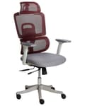 Miniatyrbillede 1 af 11: Kontorstol Mørkerød Mesh 150 kg Ergonomisk Stol til Kontor med Nakkestøtte Computerstol med Armlæn Hjemmekontorstol med Vippefunktion