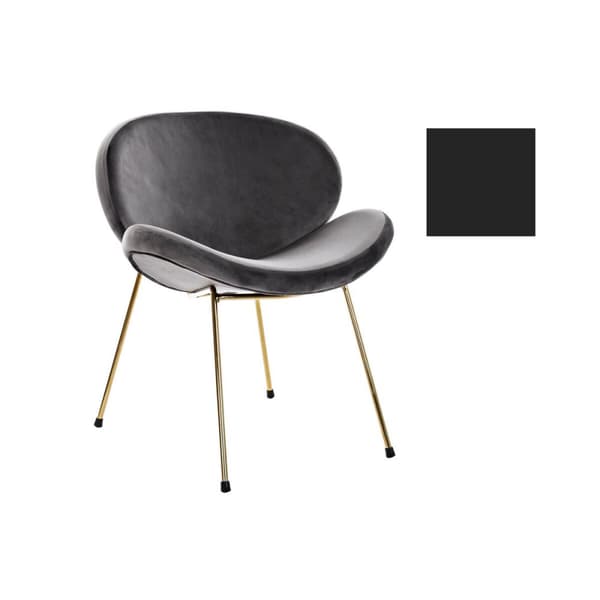 Stol DKD Home Decor 62 x 58 x 73 cm Svart Gyllen Metall