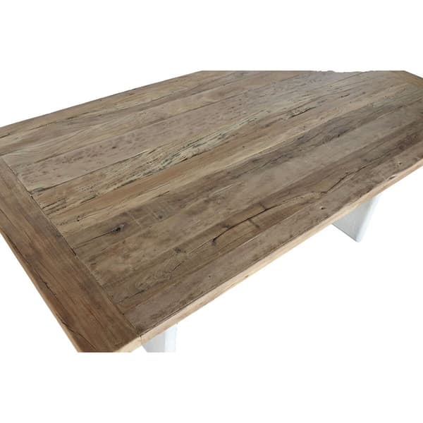 Matsalsbord Home ESPRIT Vit Naturell Återvunnet Trä Mangoträ 200 x 100 x 77 cm 200,5 x 100,5 x 77 cm