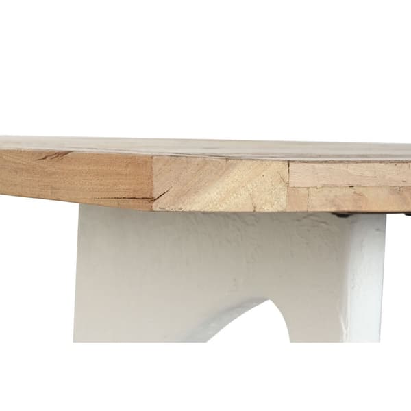 Matsalsbord Home ESPRIT Vit Naturell Återvunnet Trä Mangoträ 200 x 100 x 77 cm 200,5 x 100,5 x 77 cm