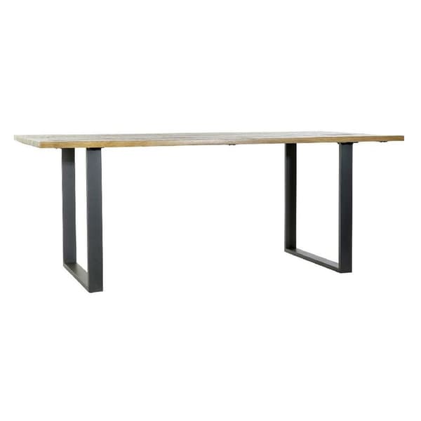 Matsalsbord Home ESPRIT Svart Naturell Metall Mangoträ 200 x 100 x 76 cm