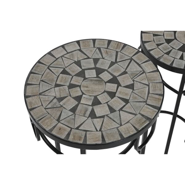 3-bordsset Home ESPRIT Svart 30 x 30 x 69 cm (3 Delar)