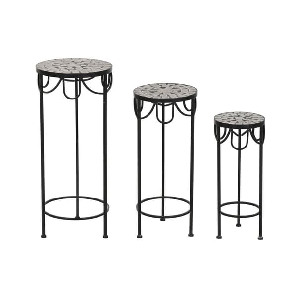 3-bordsset Home ESPRIT Svart 30 x 30 x 69 cm (3 Delar)