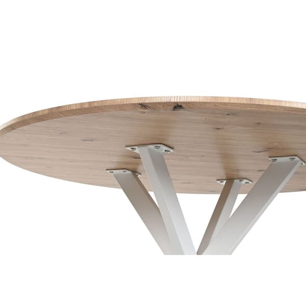 Spisebord Home ESPRIT Hvid Brun Jern Træ MDF 120 x 120 x 75 cm