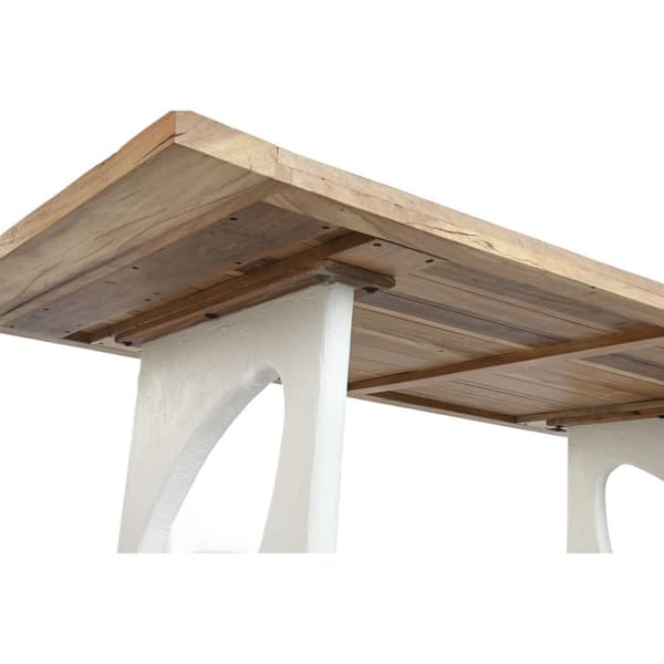 Spisebord Home ESPRIT Hvid Natur Genbrugt Træ Mangotræ 200 x 100 x 77 cm 200,5 x 100,5 x 77 cm