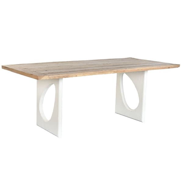 Spisebord Home ESPRIT Hvid Natur Genbrugt Træ Mangotræ 200 x 100 x 77 cm 200,5 x 100,5 x 77 cm