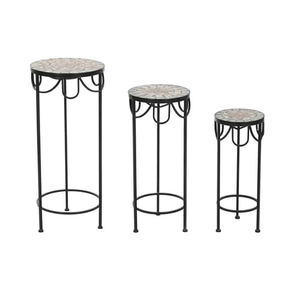 Sæt med 3 borde Home ESPRIT Sort 30 x 30 x 69 cm (3 Dele)