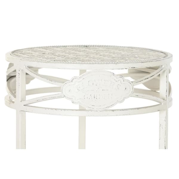 3-bordsset Home ESPRIT Vit 30,5 x 30,5 x 70 cm (3 Delar)