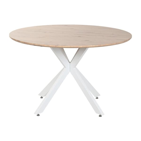 Middagsbord Home ESPRIT Hvit Brun Jern Tre MDF 120 x 120 x 75 cm
