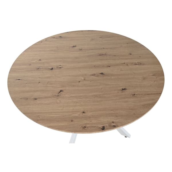 Middagsbord Home ESPRIT Hvit Brun Jern Tre MDF 120 x 120 x 75 cm