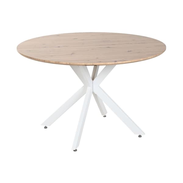 Middagsbord Home ESPRIT Hvit Brun Jern Tre MDF 120 x 120 x 75 cm