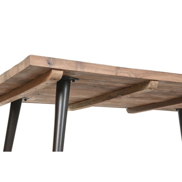 Middagsbord Home ESPRIT Svart Naturell Jern Resikulert Tre 180 x 90 x 76 cm