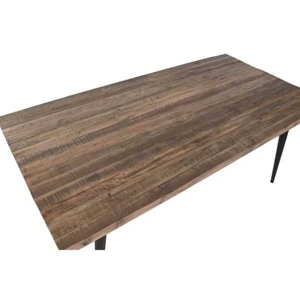 Middagsbord Home ESPRIT Svart Naturell Jern Resikulert Tre 180 x 90 x 76 cm