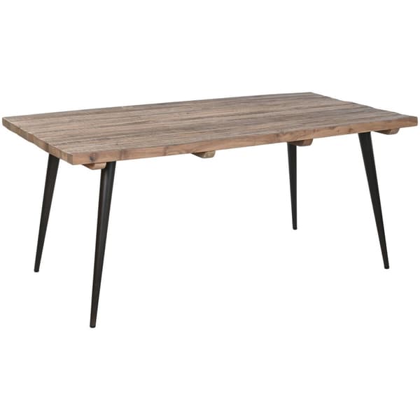 Middagsbord Home ESPRIT Svart Naturell Jern Resikulert Tre 180 x 90 x 76 cm