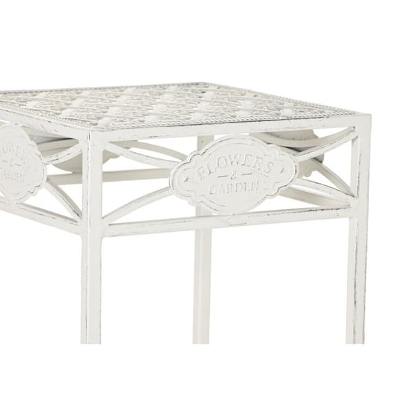 Set of 3 tables Home ESPRIT Valkoinen 30 x 30 x 70 cm (3 Kappaletta)