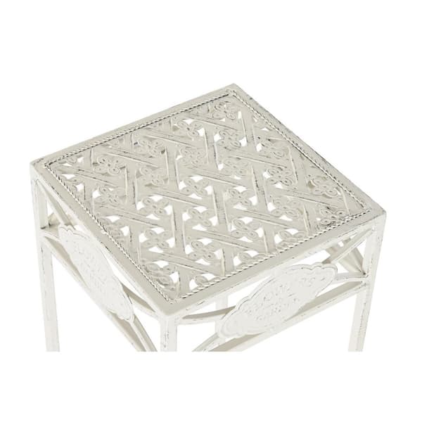 Set of 3 tables Home ESPRIT Valkoinen 30 x 30 x 70 cm (3 Kappaletta)