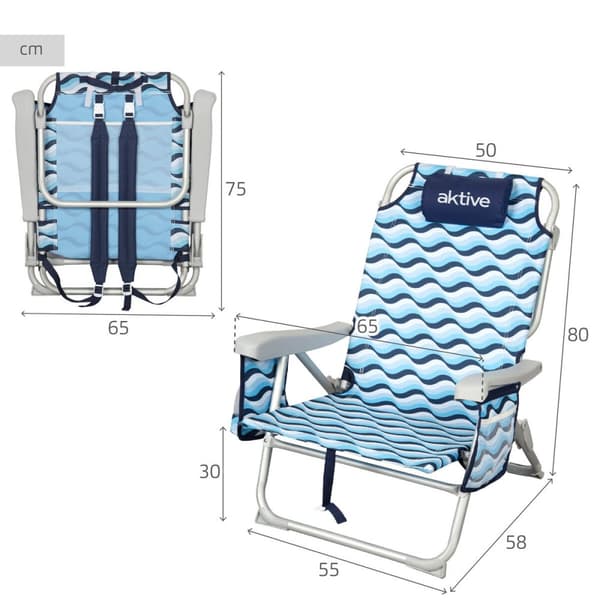 Strandstol Aktive 50 x 80 x 58 cm (2 antal)