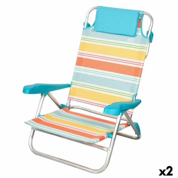 Strandstol Aktive Multicolour 48 x 90 x 60 cm (2 antal)