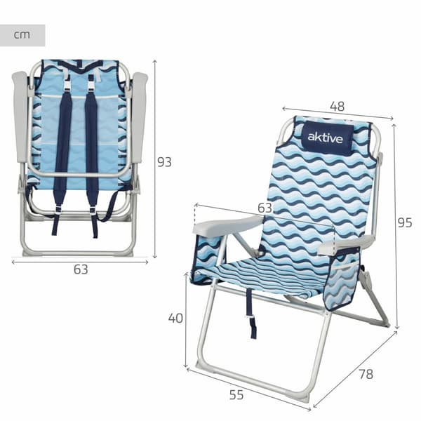 Strandstol Aktive 48 x 95 x 78 cm (2 antal)