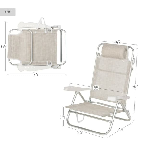 Strandstol Aktive 47 x 82 x 49 cm (2 enheter)