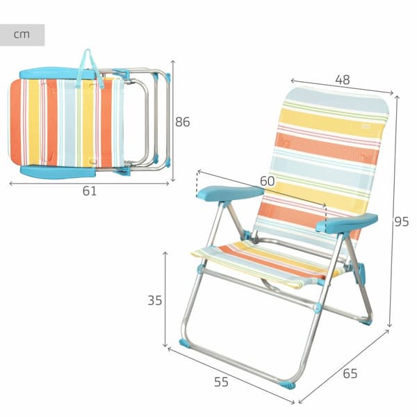 Strandstol Aktive 48 x 95 x 65 cm (4 enheter)