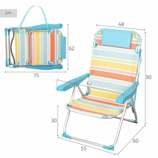 Strandstol Aktive 48 x 90 x 60 cm (2 antal)