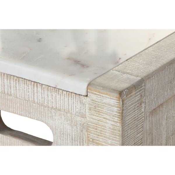 Pöytäsetti tuolilla Home ESPRIT Valkoinen Luonnollinen 112 x 40 x 96 cm