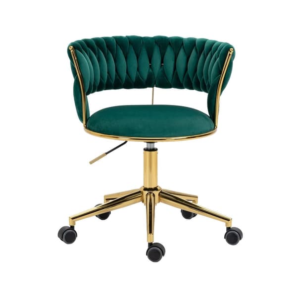 Velvet Computer Chair – Ergonominen työtuoli 360° kääntyvällä toiminnolla, säädettävällä korkeudella, käsin kudotulla selkänojalla ja reiällä