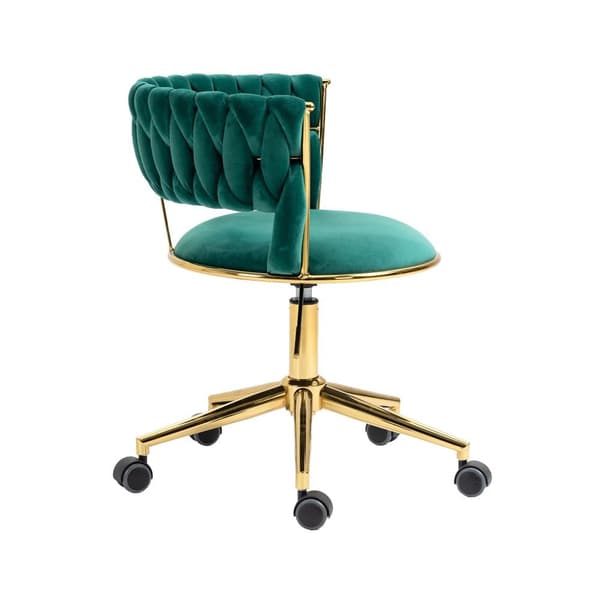 Velvet Computer Chair – Ergonominen työtuoli 360° kääntyvällä toiminnolla, säädettävällä korkeudella, käsin kudotulla selkänojalla ja reiällä