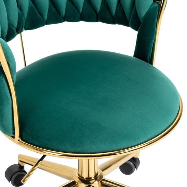 Velvet Computer Chair – Ergonominen työtuoli 360° kääntyvällä toiminnolla, säädettävällä korkeudella, käsin kudotulla selkänojalla ja reiällä