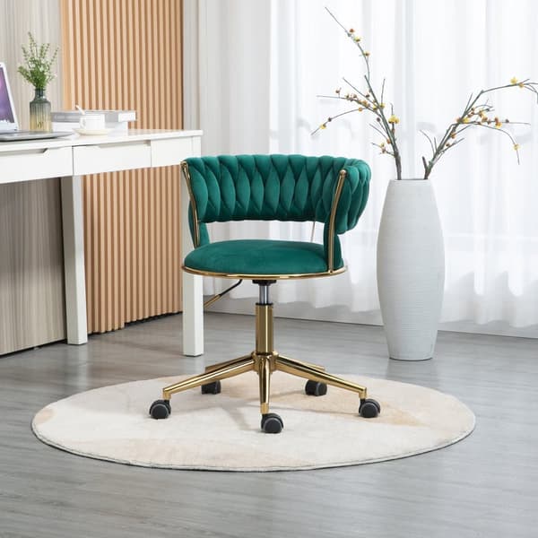 Velvet Computer Chair – Ergonominen työtuoli 360° kääntyvällä toiminnolla, säädettävällä korkeudella, käsin kudotulla selkänojalla ja reiällä