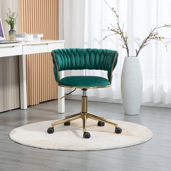 Velvet Computer Chair – Ergonominen työtuoli 360° kääntyvällä toiminnolla, säädettävällä korkeudella, käsin kudotulla selkänojalla ja reiällä
