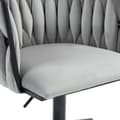 Miniatyrbillede 9 af 11: Velour skrivebordsstol, drejelig 360°, justerbar højde med One-Touch, ergonomisk lændestøtte, håndflettet ryg