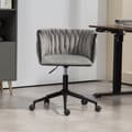 Miniatyrbillede 1 af 11: Velour skrivebordsstol, drejelig 360°, justerbar højde med One-Touch, ergonomisk lændestøtte, håndflettet ryg