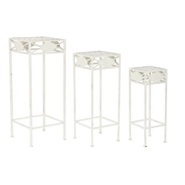 Sæt med 3 borde Home ESPRIT Hvid 30 x 30 x 70 cm (3 Dele)