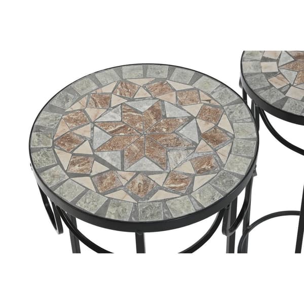 3-bordsset Home ESPRIT Svart 30 x 30 x 69 cm (3 Delar)