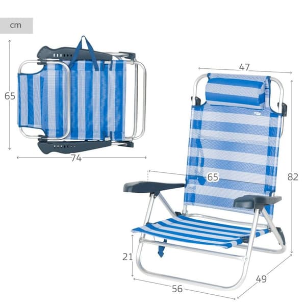 Strandstol Aktive 47 x 82 x 49 cm (2 antal)
