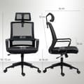Miniatyrbild 3 av 10: Rootz justerbar kontorsstol - Desk stol - Swivel stol - nackstöd - svart - 60 cm x 64 cm x 102-112 cm