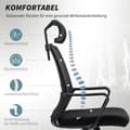 Miniatyrbild 4 av 10: Rootz justerbar kontorsstol - Desk stol - Swivel stol - nackstöd - svart - 60 cm x 64 cm x 102-112 cm