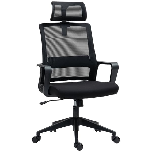 Rootz justerbar kontorsstol - Desk stol - Swivel stol - nackstöd - svart - 60 cm x 64 cm x 102-112 cm