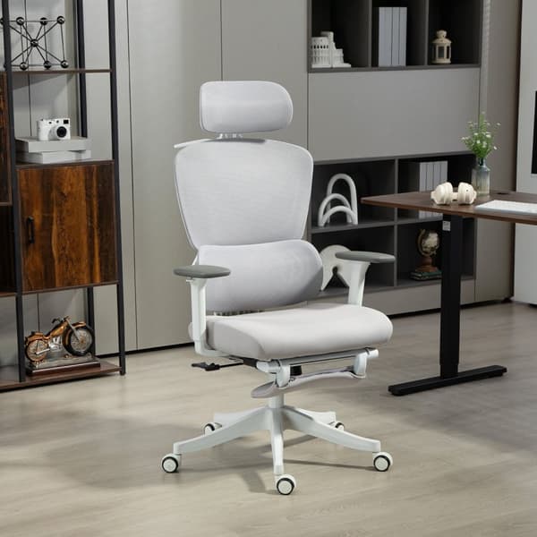 Rootz Ergonomic Office -tuoli - Säädettävä toimistotuoli - kallistettava työpöytätuoli - lannerangan tuki - 71x70x109-119cm - hengittävä kangas