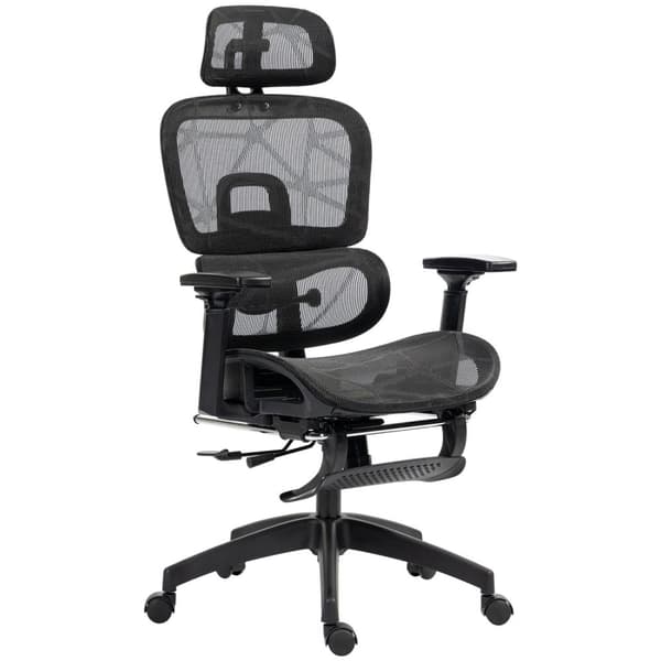 Rootz ergonomisk kontorstol - skrivebordstol - Justerbar rulle stol - overlegen komfort - 66x64x114-122cm, sort