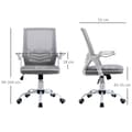 Miniatyrbillede 3 af 6: Rootz Ergonomic Office Stol - Mesh Office Stol - Justerbar drejestol - Lumbar Support - 62,5 cm x 55 cm x 94-104 cm, grå