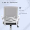 Miniatyrbillede 5 af 6: Rootz Ergonomic Office Stol - Mesh Office Stol - Justerbar drejestol - Lumbar Support - 62,5 cm x 55 cm x 94-104 cm, grå