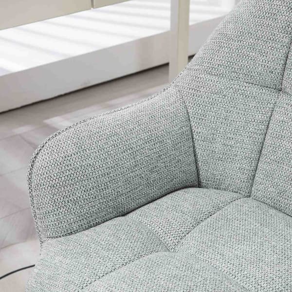 Rootz ergonomisk kontorstol - drejelig stol - justerbar stol - polstret komfort - 63x66x86-96 cm - grå linneddæksel