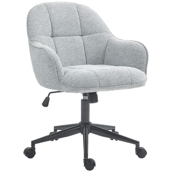 Rootz ergonomisk kontorstol - drejelig stol - justerbar stol - polstret komfort - 63x66x86-96 cm - grå linneddæksel