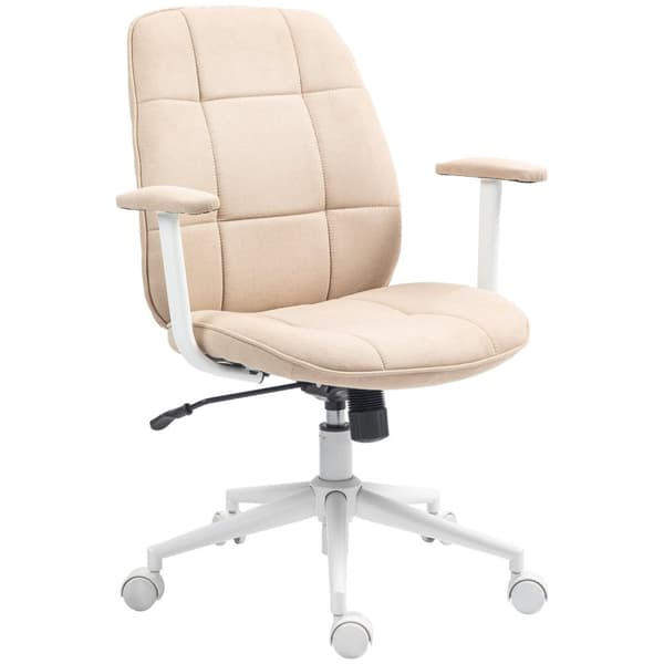 Rootz Ergonomic Office Chair - Desk stol - Swivel Chair - Höjd justerbar, 360 ° rotation, brunt linne - 64 cm x 66 cm x 88-97,5 cm