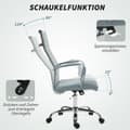 Pikkukuva 6 / 10: Rootz Ergonomic Office -tuoli - kääntyvä tuoli - Säädettävä tuoli - Synteettinen nahka - Mukavuus ja tyyli - 54x62x104-114cm